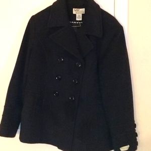 St John's Bay wool/cashmere blend coat charcoal